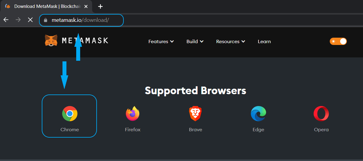 Metamask в расширении Chrome