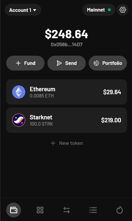 STRK и ETH на балансе