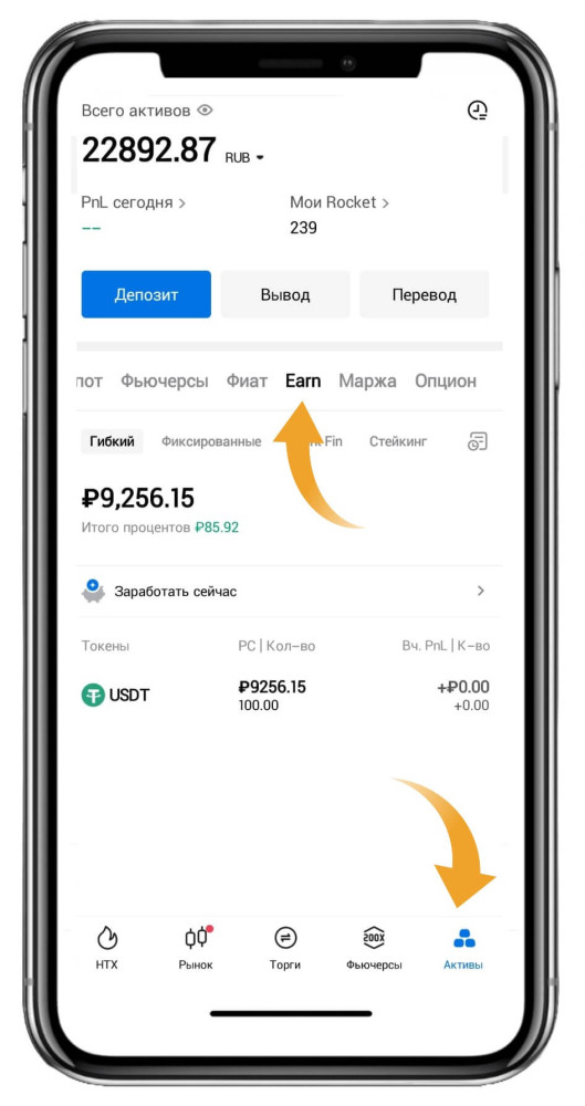 Баланс Earn