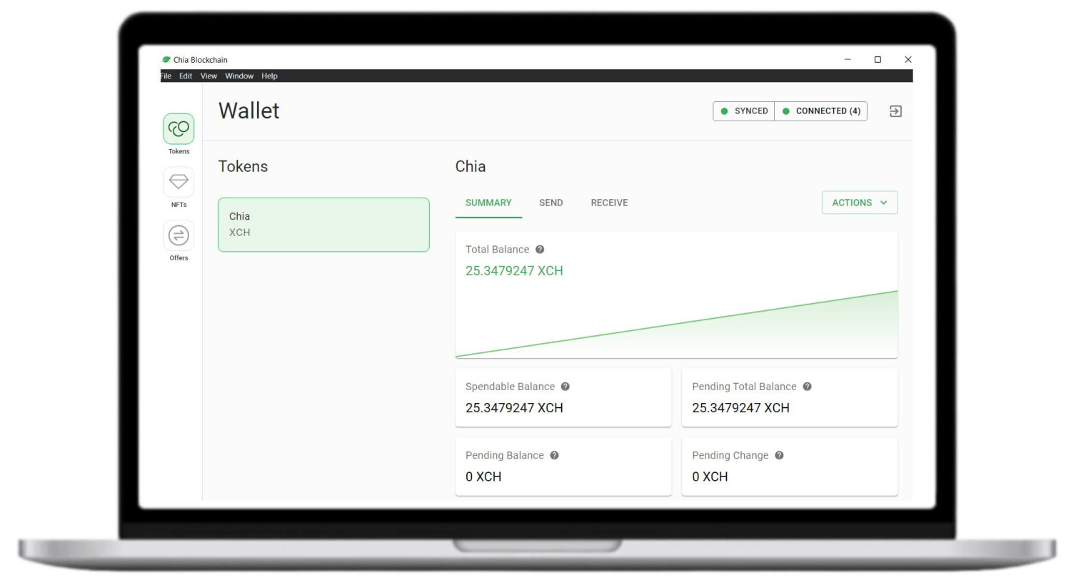 Баланс в Chia Wallet